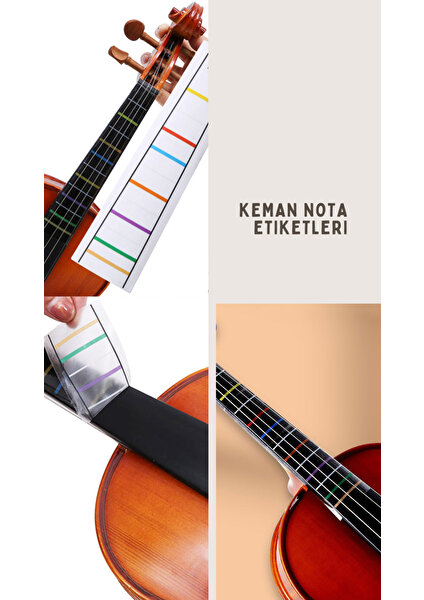 Keman-Nota-Etiket-Kolay Öğrenme-Sticker-Klavye-Çıkartma-Violin-Keman Aksesuar