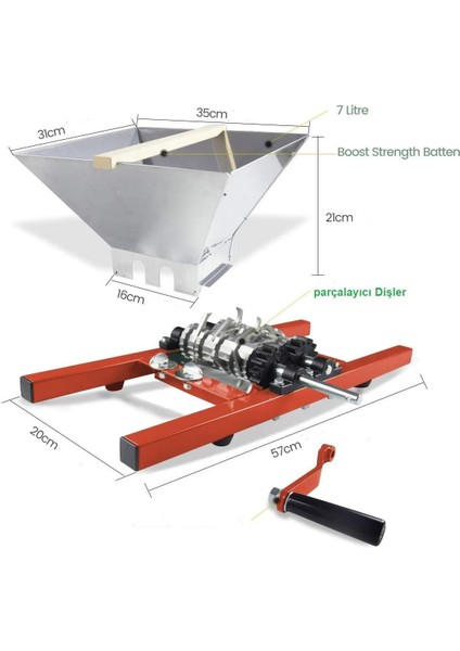 Cla 7l Meyve Parçalama Makinesi, Meyve Değirmeni 7 Lt