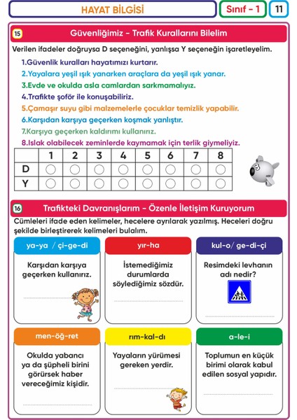 1. Sınıf Bulmacalarla Tüm Dersler - Matematik Soru Bankası - Matematik Problemleri