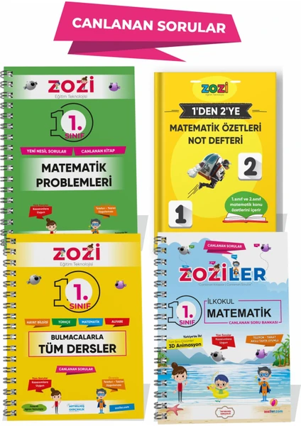 1. Sınıf Matematik Problemleri - Matematik Özetleri Not Defteri - Bulmacalarla Tüm Dersler - Matematik Soru Bankası