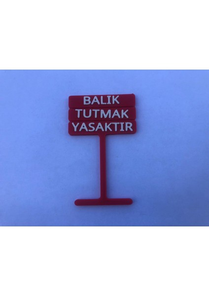 ATG Store Akvaryum Dekoru - Kırmızı - Rengârenk Balık Tutmak Yasaktır Yazısı