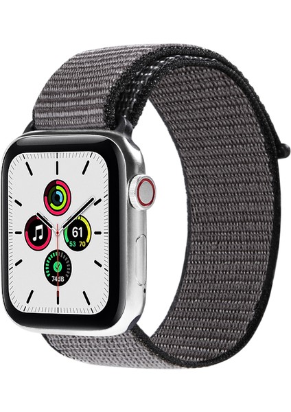 Watch Tüm Modeller Uyumlu Cırt Cırtlı Ayarlanabilir Bez Açık Gri Kordon 38 40 41 mm