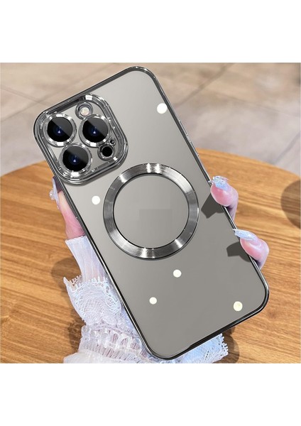 Apple iPhone 15 Pro Kılıf Magsafe Kamera Lensli Korumalı Şeffaf Silikon Kapak fiyatları