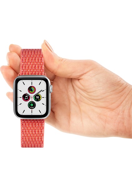 Watch Tüm Modeller Uyumlu Cırt Cırtlı Ayarlanabilir Bez Parlak Turuncu Kordon 42 44 45 49 mm modelleri