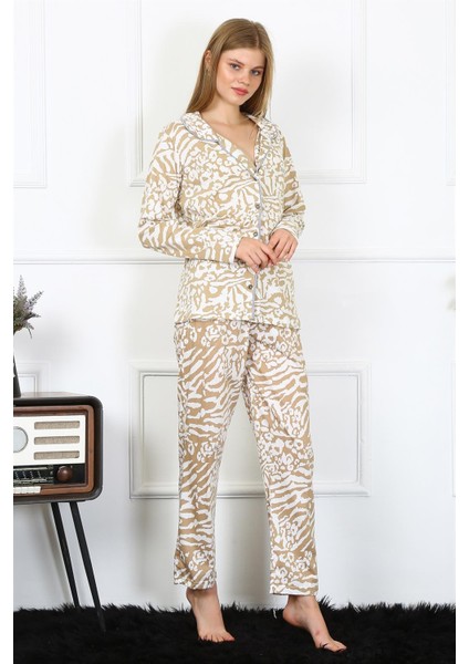 Kadın Penye Uzun Kol Önden Düğmeli Pijama Takım 2780 fiyatları