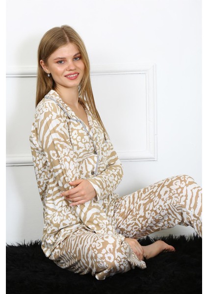 Kadın Penye Uzun Kol Önden Düğmeli Pijama Takım 2780 modelleri