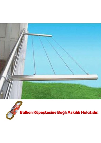Balkon Çamaşır Kurutma Halat Halatı BMX-3712 Kupeşte Asma Çelik Çamaşır Ipi 10 Metre