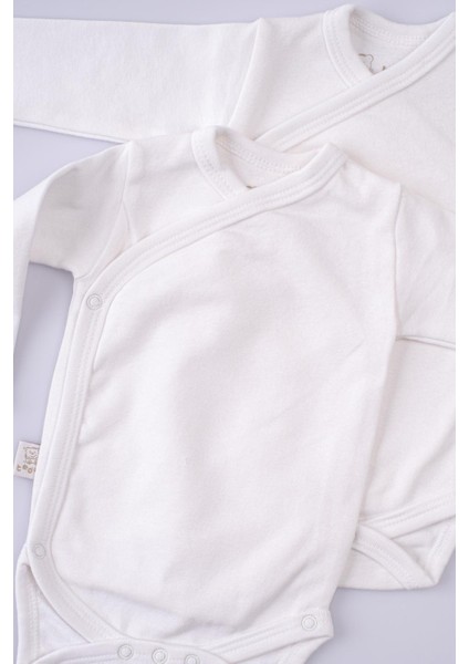 2'li Pamuk Uzun Kollu Kruvaze Bebek Çıtçıtlı Body Zıbın Beyaz fiyatları