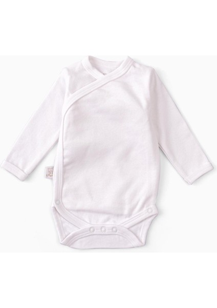 2'li Pamuk Uzun Kollu Kruvaze Bebek Çıtçıtlı Body Zıbın Beyaz modelleri
