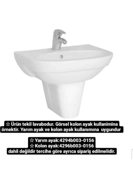 Vitra form 500 Lavabo 60 cm - Beyaz - (Ayak Hariçtir) - 4293B003-0001