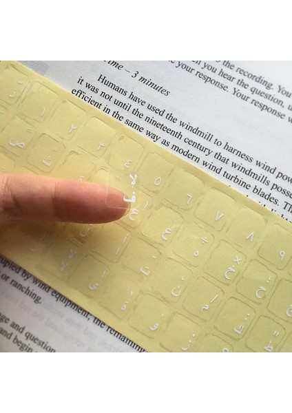 Arapça Klavye Etiketi Şeffaf Arka Keyboard Sticker Arabic Transparent