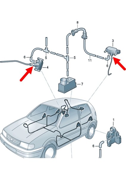 Vw Polo Hb 1994-1999 Havalı Merkezi Kilit Pompası Diyaframı 6N0862158 modelleri