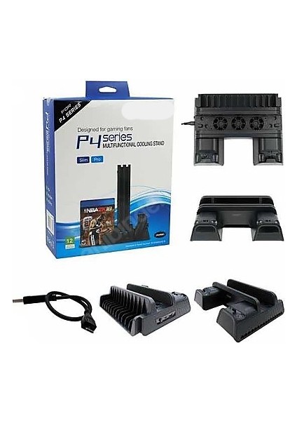 Ps4 Multi Fonksiyonel Stand Fanlı Oyun Stand Şarj Standı (Ps4 Fat / Slim / Pro Uyumlu)