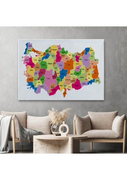Türkiye Haritası Kanvas Tablo Eğitici ve Öretici Dekoratif Tablo Tablo 3120 fiyatları