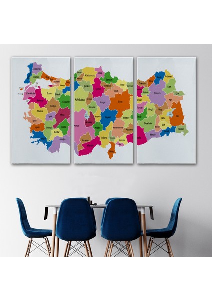 Türkiye Haritası Kanvas Tablo Eğitici ve Öretici Dekoratif Tablo Tablo 3120 modelleri
