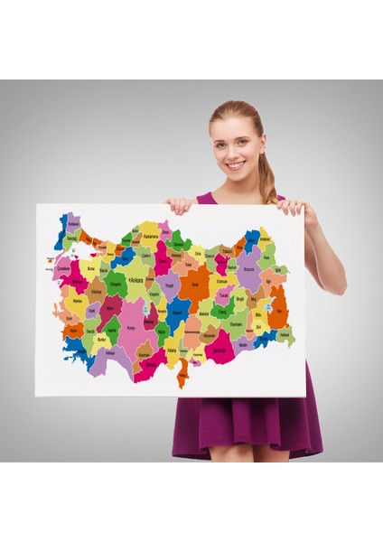 Türkiye Haritası Kanvas Tablo Eğitici ve Öretici Dekoratif Tablo Tablo 3120 fırsatları