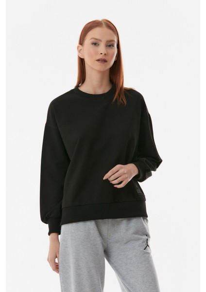 Yazılı Bisiklet Yaka Sweatshirt