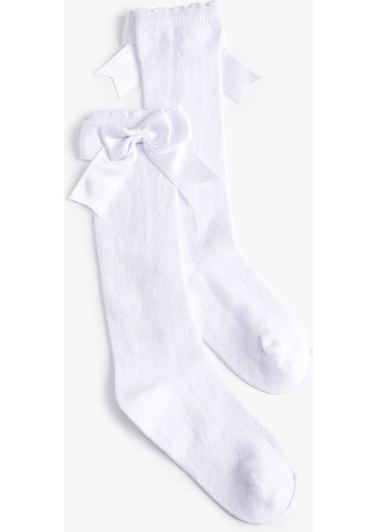 Diz Altı Çorap Fiyonklu Uzun Pamuk Karışımlı fiyatları