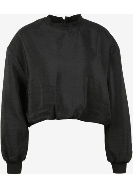 Bisiklet Yaka Düz Siyah Kadın Bluz A3WL-BLZ1