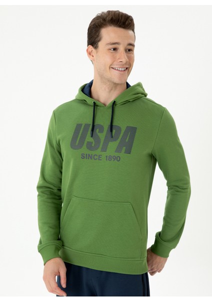 Kapüşon Yaka Yeşil Erkek Sweatshirt Calın modelleri