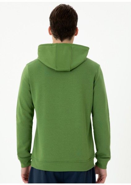 Kapüşon Yaka Yeşil Erkek Sweatshirt Calın indirimleri