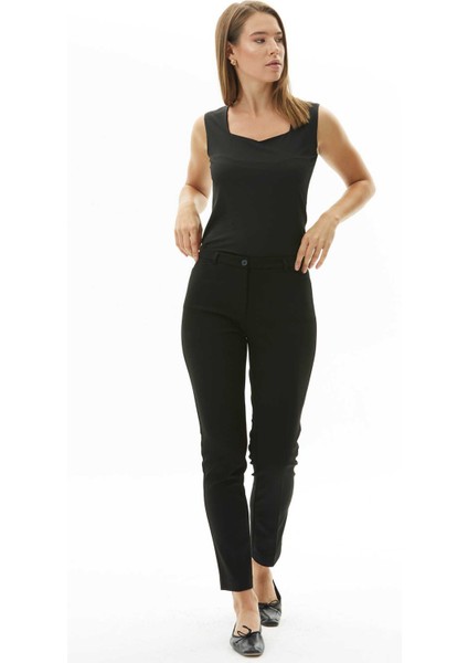 Normal Bel Standart Siyah Kadın Pantolon 23KSL5070 fiyatları