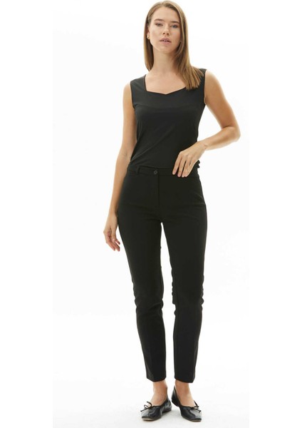 Normal Bel Standart Siyah Kadın Pantolon 23KSL5070 modelleri