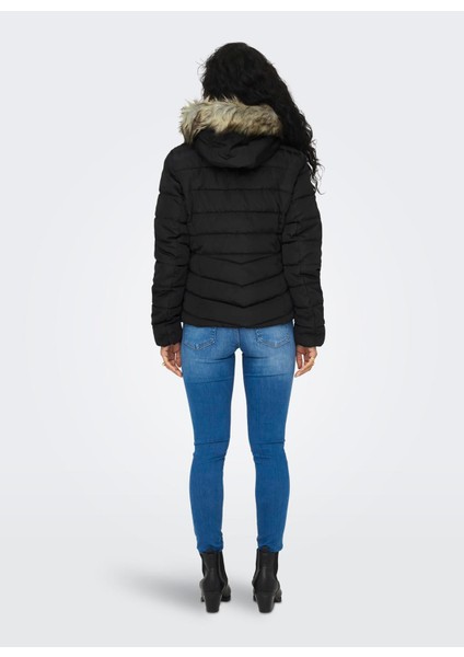 Siyah Kadın Mont Onlellan Quılted Hood Jacket cc Otw fiyatları