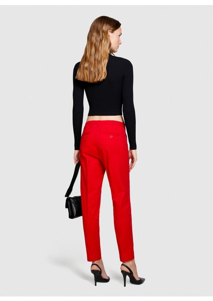 Yüksek Bel Slim Fit Kırmızı Kadın Pantolon 4AI655AH6 modelleri