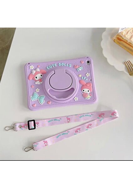 Alfa MEC Apple Ipad 10. Nesil 10.9 2022 A2696 A2757 A2777 Uyumlu Kılıf Cute Dolls Standlı Çocuklar Eğlenceli