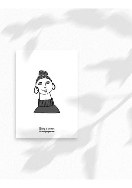 Kadın Illüstrasyon Baskılı A4 Duvar Posteri-4 fiyatları