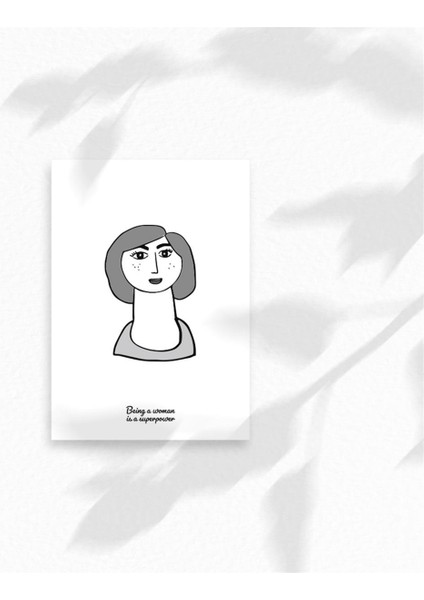 Kadın Illüstrasyon Baskılı A4 Duvar Posteri-2 fiyatları