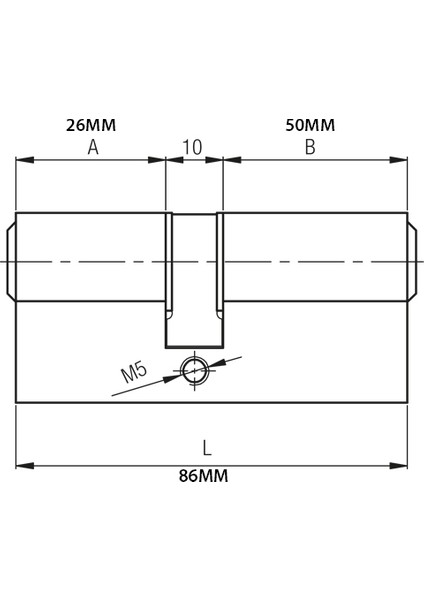 Kale Standart Silindir Çelik Pimli - Nikel - 86MM - ( 26+10+50 ) modelleri