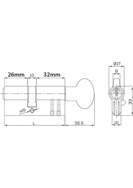 Kale Sistem Mandallı Silindir Çelik Pimli - Nikel - 68MM - (26+10+32)