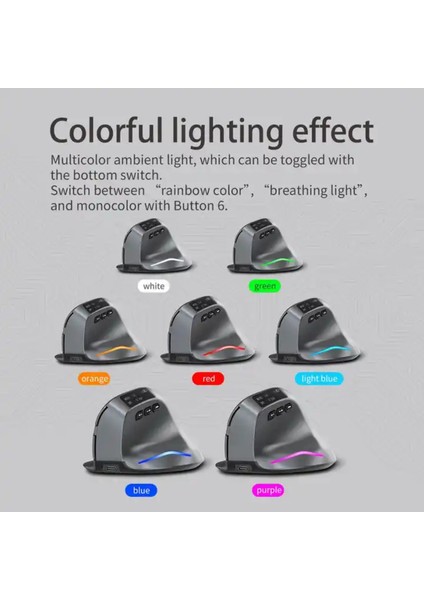 F-26C  Dikey Ergonomik Bluetooth LED Ekran Mouse  3200DPI