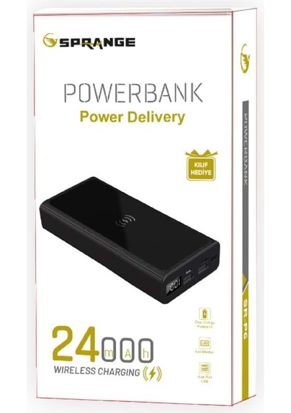 Sr-P6 Kablosuz Şarj 24000MAH Type-C Micro A+ Smart Chip Technology Powerbank