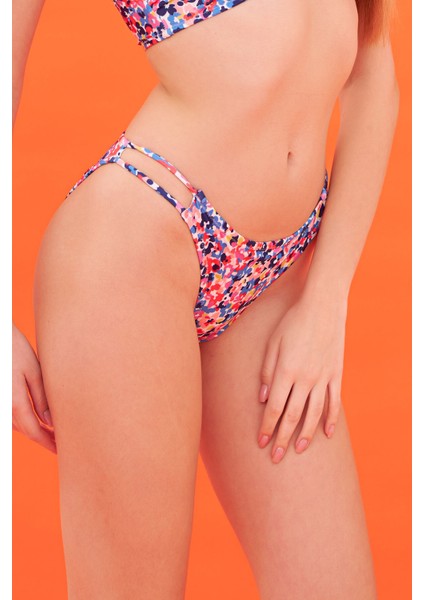 Renkli Floro Ip Detaylı Tek Alt Bikini fiyatları