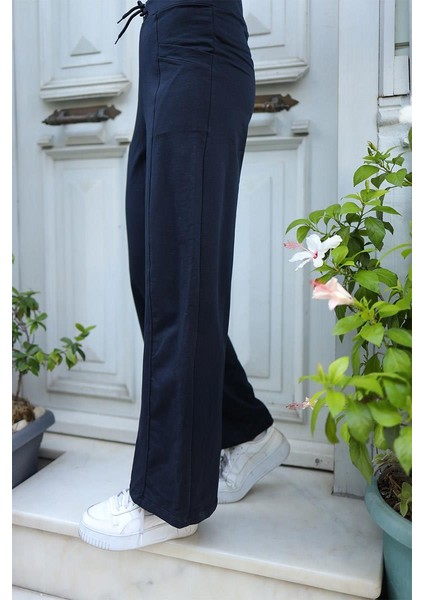 Kadın Çimalı Bol Paça Pantolon Eşofman BRC6502 Laci