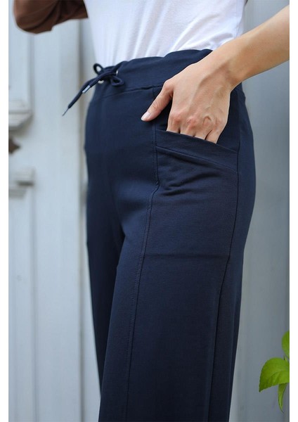 Kadın Çimalı Bol Paça Pantolon Eşofman BRC6502 Laci