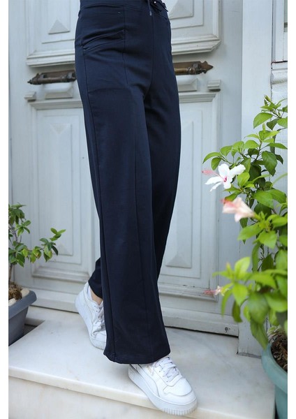 Kadın Çimalı Bol Paça Pantolon Eşofman BRC6502 Laci