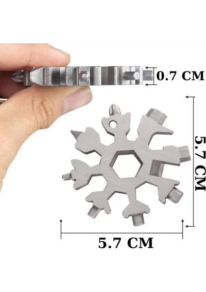 19 In 1 Çok Fonksiyonlu Çelik Alyan Tornavida Açacak Kar Tanesi Anahtarlık
