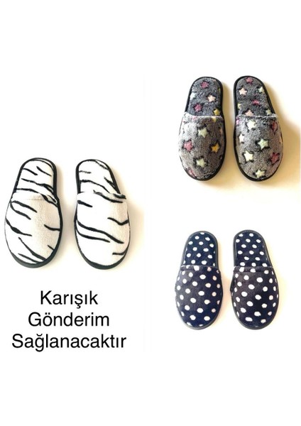 3'lü Ev Terliği Çeyiz Terliği Kışlık Terlik Ses Yapmaz Hafif Taban Taban 3'lü Ev Terliği fiyatları