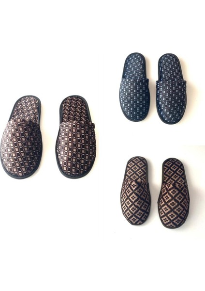 3'lü Erkek Kışlık Terlik Ev Terliği Çeyiz Bohça Seti Misafir Terliği fiyatları