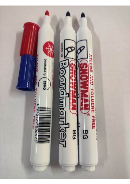 Tahta Kalemi-Boardmarker / Snowman 3 Adet Renkli