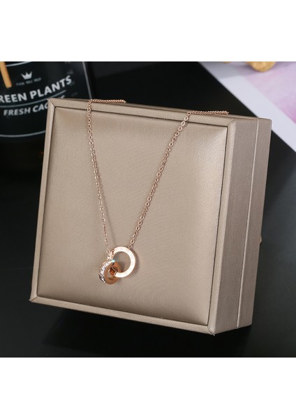 Dört Yapraklı Yonca Kabuğu Kolye Ucu 18 Ayar Pembe Altın Çelik Kolye (Yurt Dışından)