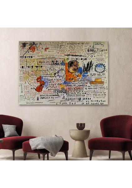 Jean Michel Basquiat'in 50 Cent Piece Isimli Eseri Kanvas TABLO-5017