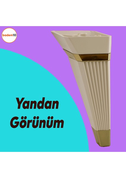 Alcazar Lüks Mobilya Kanepe Sehpa Tv Ünitesi Koltuk Ayağı Baza Ayakları 15 Cm Krem Altın modelleri