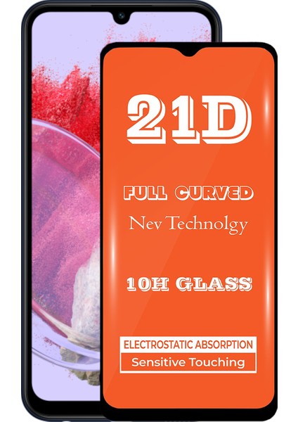 Samsung Galaxy M34 ile Uyumlu Tam Kaplayan 21D Temperli Ekran Koruyucu Cam