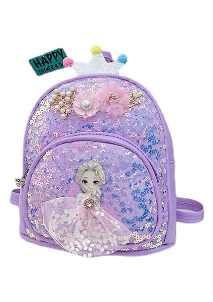 Sevimli Prenses Pullu Sırt Çantası Mini Çocuk Çantası (Yurt Dışından)