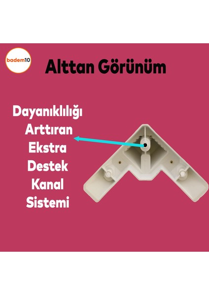 Alcazar Köşe Lüks Mobilya Kanepe Sehpa Tv Ünitesi Koltuk Ayağı Baza Ayakları 12 Cm Beyaz Altın fırsatları